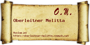 Oberleitner Melitta névjegykártya